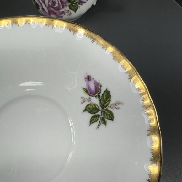 Kronester Bavaria Fine China Porcelain Teacup And Saucer Set Gold Edges Germany - Picture 11 of 15